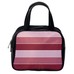 Striped Shapes Wide Stripes Horizontal Geometric Classic Handbags (one Side) by Nexatart