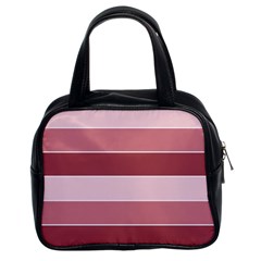 Striped Shapes Wide Stripes Horizontal Geometric Classic Handbags (2 Sides) by Nexatart