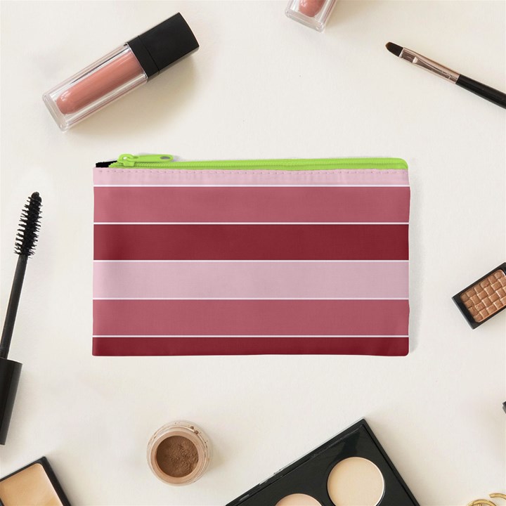 Striped Shapes Wide Stripes Horizontal Geometric Cosmetic Bag (XS)