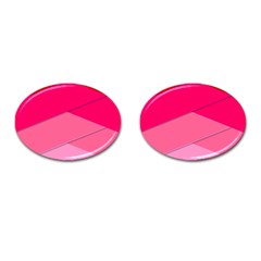 Geometric Shapes Magenta Pink Rose Cufflinks (oval) by Nexatart