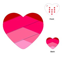 Geometric Shapes Magenta Pink Rose Playing Cards (heart) 