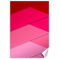 Geometric Shapes Magenta Pink Rose Canvas 12  X 18   by Nexatart