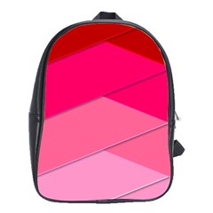 Geometric Shapes Magenta Pink Rose School Bag (large) by Nexatart