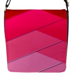 Geometric Shapes Magenta Pink Rose Flap Messenger Bag (s) by Nexatart