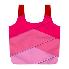 Geometric Shapes Magenta Pink Rose Full Print Recycle Bags (l)  by Nexatart