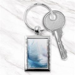 Feather Ease Slightly Blue Airy Key Chains (rectangle)  by Nexatart