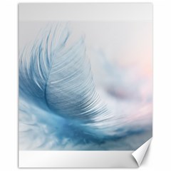 Feather Ease Slightly Blue Airy Canvas 11  X 14   by Nexatart