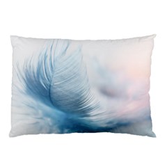 Feather Ease Slightly Blue Airy Pillow Case by Nexatart