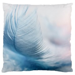 Feather Ease Slightly Blue Airy Large Cushion Case (one Side) by Nexatart