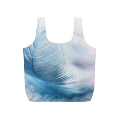 Feather Ease Slightly Blue Airy Full Print Recycle Bags (s)  by Nexatart