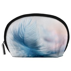 Feather Ease Slightly Blue Airy Accessory Pouches (large)  by Nexatart