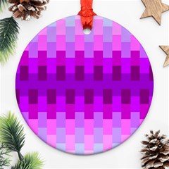 Geometric Cubes Pink Purple Blue Ornament (round) by Nexatart