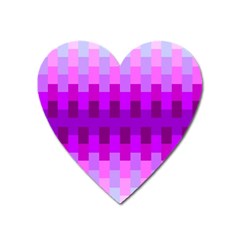 Geometric Cubes Pink Purple Blue Heart Magnet by Nexatart