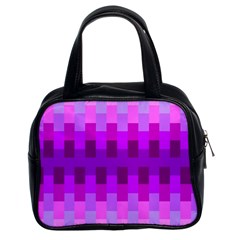 Geometric Cubes Pink Purple Blue Classic Handbags (2 Sides) by Nexatart