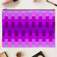 Geometric Cubes Pink Purple Blue Cosmetic Bag (xxxl)  by Nexatart