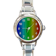 Spectrum Colours Colors Rainbow Round Italian Charm Watch by Nexatart