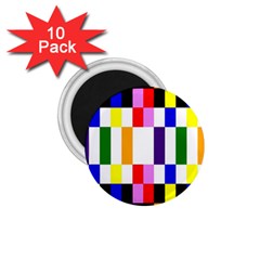 Rainbow Color Blocks Red Orange 1 75  Magnets (10 Pack)  by Nexatart