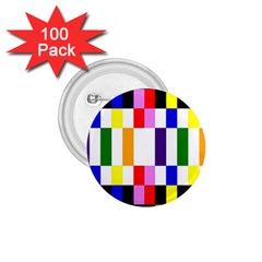 Rainbow Color Blocks Red Orange 1 75  Buttons (100 Pack) 