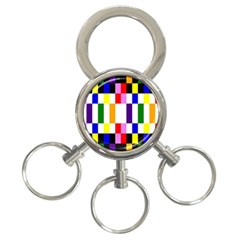 Rainbow Color Blocks Red Orange 3-ring Key Chains by Nexatart