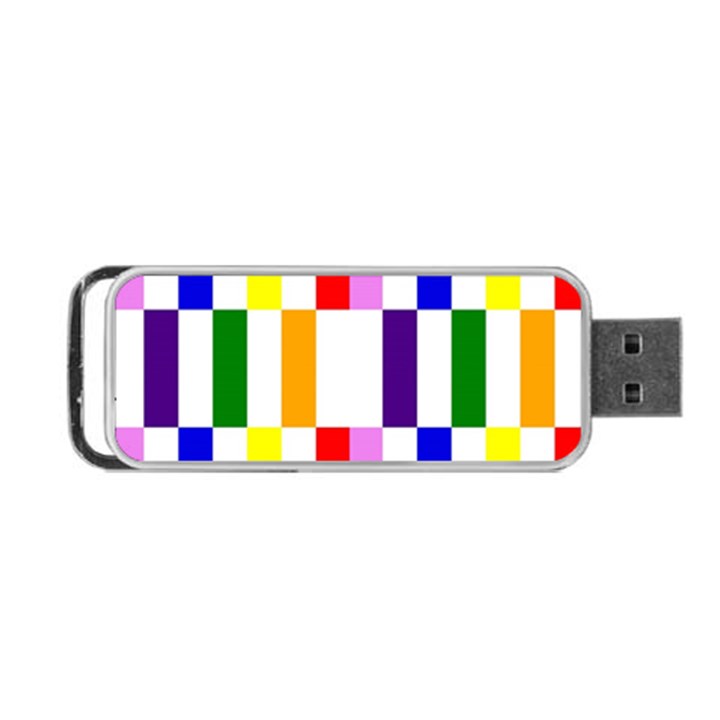 Rainbow Color Blocks Red Orange Portable USB Flash (Two Sides)