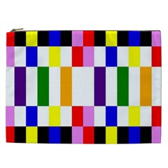 Rainbow Color Blocks Red Orange Cosmetic Bag (xxl)  by Nexatart