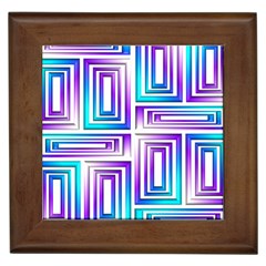 Geometric 3d Metallic Aqua Purple Framed Tiles