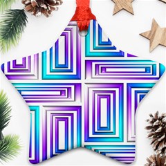 Geometric 3d Metallic Aqua Purple Ornament (Star)