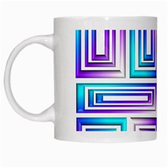 Geometric 3d Metallic Aqua Purple White Mugs