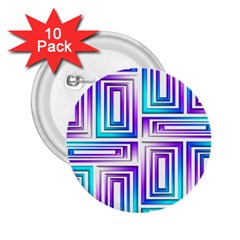 Geometric 3d Metallic Aqua Purple 2.25  Buttons (10 pack) 