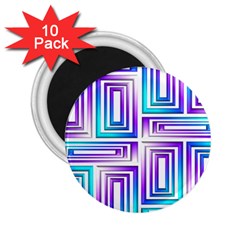 Geometric 3d Metallic Aqua Purple 2.25  Magnets (10 pack) 