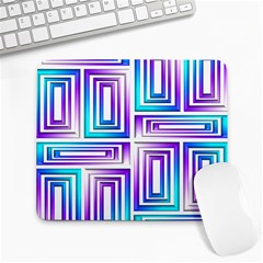 Geometric 3d Metallic Aqua Purple Large Mousepads