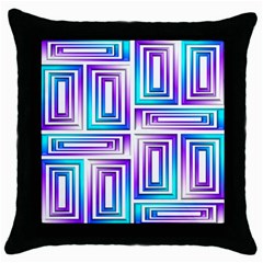 Geometric 3d Metallic Aqua Purple Throw Pillow Case (Black)