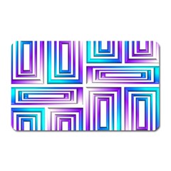 Geometric 3d Metallic Aqua Purple Magnet (Rectangular)