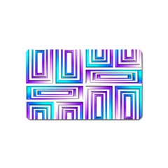 Geometric 3d Metallic Aqua Purple Magnet (Name Card)