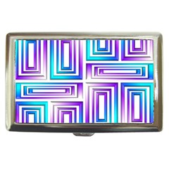 Geometric 3d Metallic Aqua Purple Cigarette Money Cases