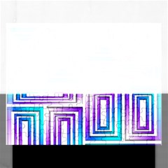 Geometric 3d Metallic Aqua Purple Rectangular Jigsaw Puzzl