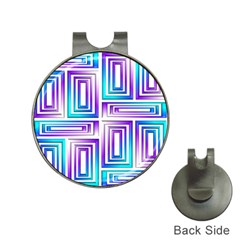 Geometric 3d Metallic Aqua Purple Hat Clips with Golf Markers