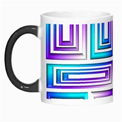 Geometric 3d Metallic Aqua Purple Morph Mugs