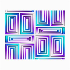 Geometric 3d Metallic Aqua Purple Small Glasses Cloth