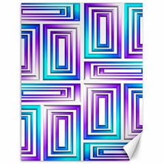 Geometric 3d Metallic Aqua Purple Canvas 12  x 16  