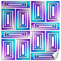 Geometric 3d Metallic Aqua Purple Canvas 16  x 16  