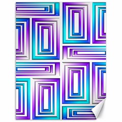 Geometric 3d Metallic Aqua Purple Canvas 18  x 24  