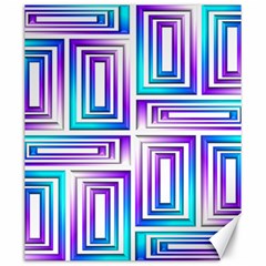 Geometric 3d Metallic Aqua Purple Canvas 20  x 24  