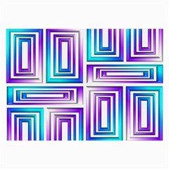 Geometric 3d Metallic Aqua Purple Large Glasses Cloth