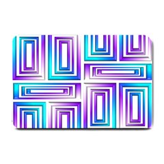 Geometric 3d Metallic Aqua Purple Small Doormat 