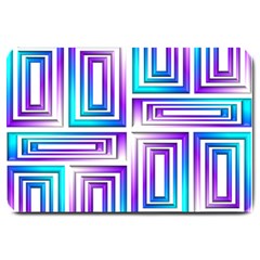 Geometric 3d Metallic Aqua Purple Large Doormat 