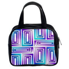 Geometric 3d Metallic Aqua Purple Classic Handbags (2 Sides)