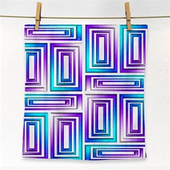 Geometric 3d Metallic Aqua Purple Face Towel