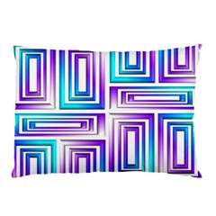 Geometric 3d Metallic Aqua Purple Pillow Case