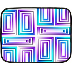 Geometric 3d Metallic Aqua Purple Fleece Blanket (Mini)